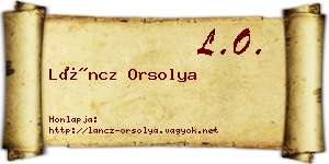 Láncz Orsolya névjegykártya